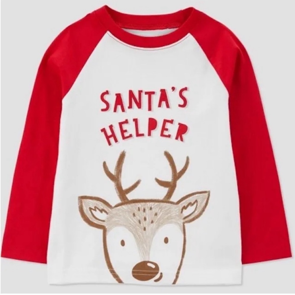 Carters Just One You Santa's Helper Christmas Reindeer Long Sleeve Shirt